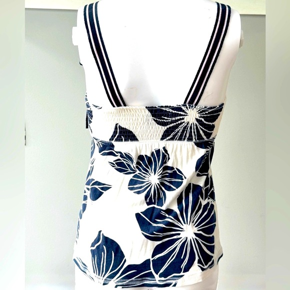 Abercrombie & Fitch Floral Babydoll Tank Top w/Striped Straps &Adjustable Bow-S - Picture 4 of 10